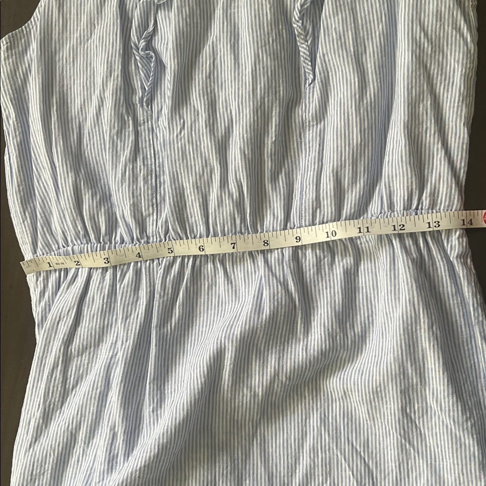 💙 J.Crew Blue & White Seersucker Mini Dress – Size 4 🌿 - Picture 8 of 9